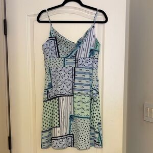 LOFT Patchwork Sundress - Blue and Green